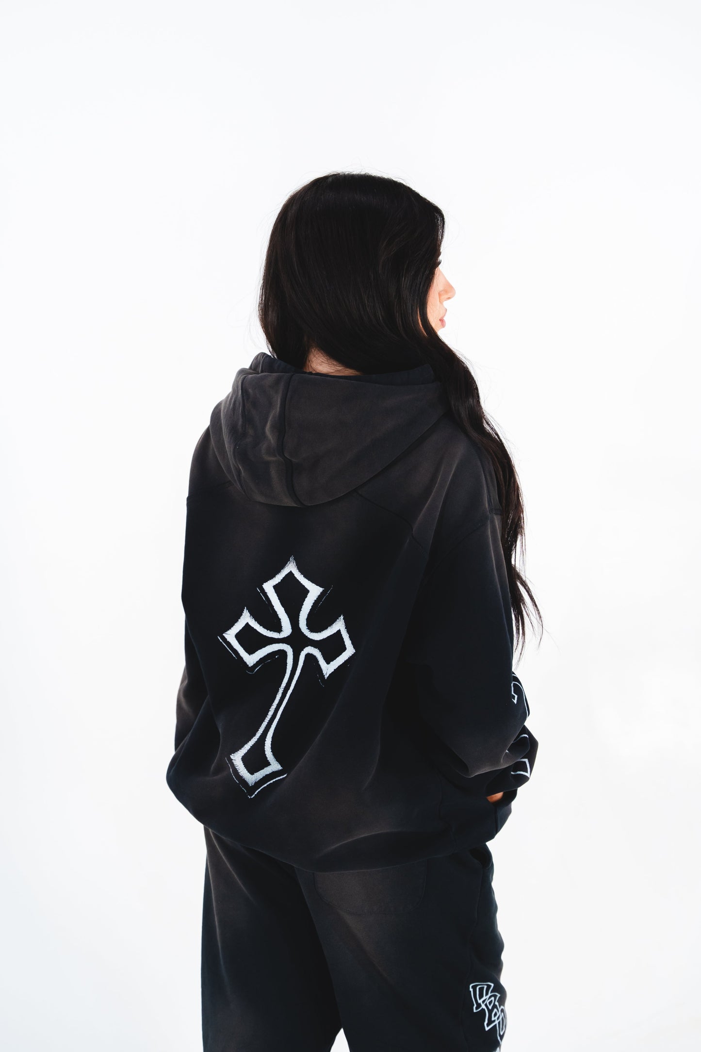 DECPTION PATCHWORK FADED HOODIE