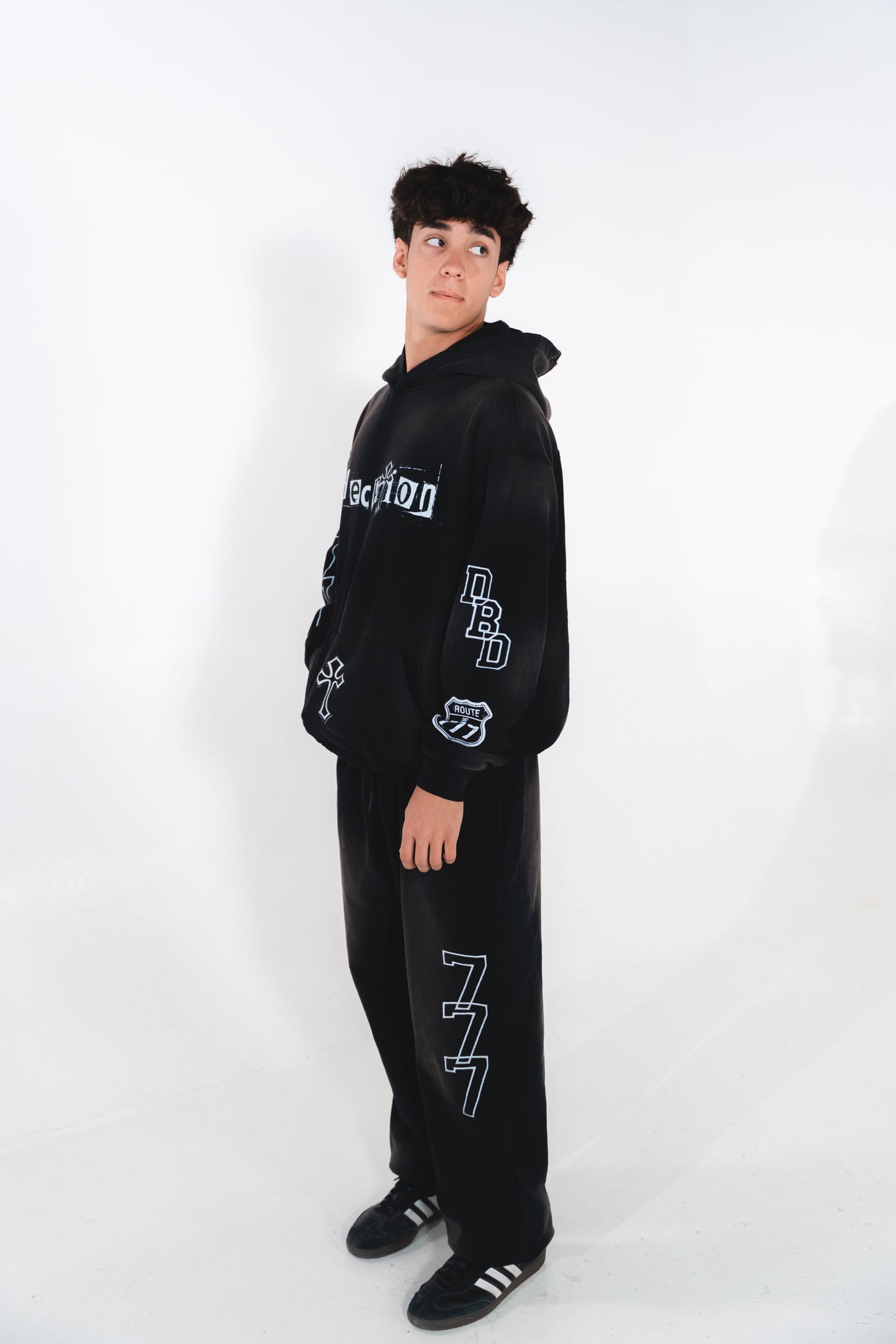 DECPTION PATCHWORK FADED HOODIE